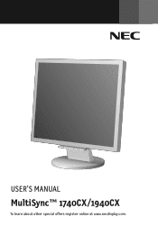 NEC 1740CX-BK MultiSync 1740 & 1940CX User's Manual