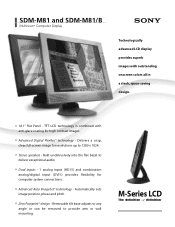 Sony SDM-M81 Marketing Specifications