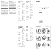 Sony XS-R6941 Operating Instructions