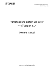 Yamaha Y-S3 Y-S3 V3.1 Manual