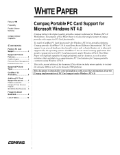 HP Armada 1500 Compaq Portable PC Card Support for Microsoft Windows NT 4.0
