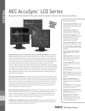 NEC ASLCD52V-BK-TR AccuSync LCD Series Brochure (0904)