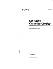 Sony CFD-W57 Operating Instructions  (primary manual)