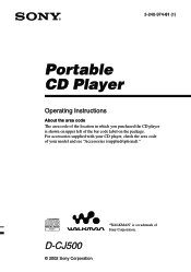 Sony D-CJ500 Operating Instructions  (primary manual)
