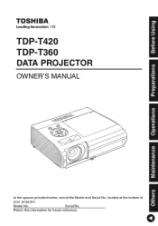 Toshiba TDP-T420U Owners Manual