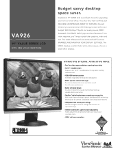 ViewSonic VA926 VA926 Spec Sheet