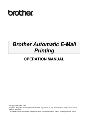 Brother International HL-720 Email Printing Users Manual - English