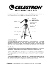 Celestron Tripod Photographic and Video Photographic Tripod Manual