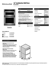 KitchenAid KOCE500EWH Specification Sheet
