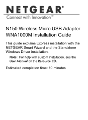 Netgear WNA1000M WNA1000M Installation Guide (PDF)