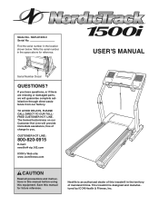 NordicTrack 1500i Treadmill English Manual