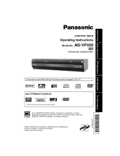 Panasonic AGVP320 AGVP320 User Guide