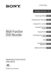 Sony VRDMC6 Operating Instructions