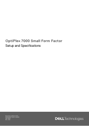 Dell OptiPlex 7000 Small Form Factor Setup and Specifications