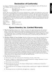 Epson WorkForce Pro WF-C5710 Warranty Statement warranty valid in the U.S. and Canada