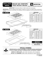 Maytag MGC5536BDS Installation Manual