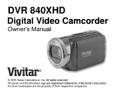 Vivitar DVR 840XHD DVR840XHD User Manual