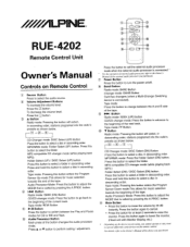 Alpine RUE-4202 Owners Manual
