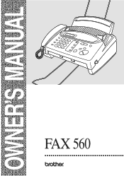 Brother International FAX-560 Users Manual - English