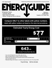Electrolux E23BC69SPS Energy Guide English