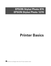 Epson Stylus Photo 1270 Printer Basics