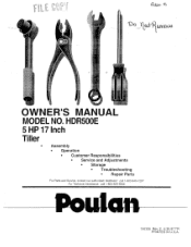 Poulan HDR500E User Manual