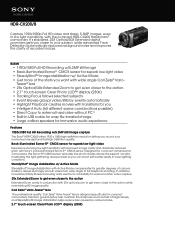Sony HDR-CX200 Marketing Specifications (Black model)