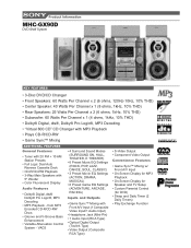 Sony MHC-GX90D Marketing Specifications