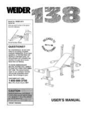Weider 138 Weight Bench Combo English Manual