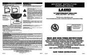 Lasko 2027 User Manual