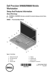 Dell Precision M4600 Setup and Features Information Tech Sheet