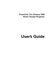 Epson PowerLite Pro Cinema 1080 User's Guide