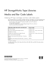 HP AA936A HP StorageWorks Tape Libraries Media and Bar Code Labels (331702-005, September 2007)