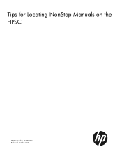 HP Integrity NonStop NS16000 Tips for Locating NonStop Manuals on the HPSC