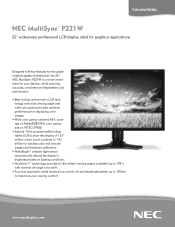 NEC P221W-BK MultiSync P221W-BK : color brochure