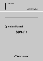 Pioneer SDV-P7 Owner's Manual