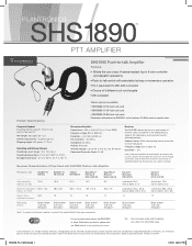 Plantronics SHS1890 Data Sheet