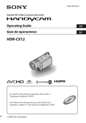 Sony HDR CX12 Operating Guide
