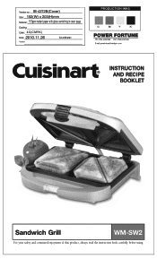 Cuisinart WMSW2 WM-SW2 Manual