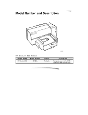 HP c2184a HP DeskJet 600 Printer - Support Information