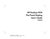 HP Vs15 HP Pavilion Desktop PCs -  FX75 Flat Panel Display - (English) User Guide