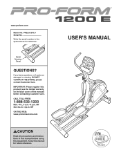 ProForm 1200 E Elliptical English Manual