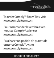 Rocketfish RF-EHP11 Order Comply Foam Card (English)