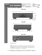 Sony DVP-NS999ES Dimensions Diagram