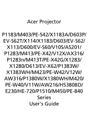 Acer P1380W User Manual