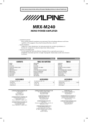 Alpine MRX-M240 Owner's Manual (english, French, Espanol)