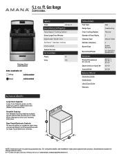 Amana AGR5330BAW Specification Sheet