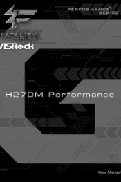 ASRock Fatal1ty H270M Performance User Manual