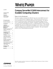 Compaq ProLiant CL380 ServerNet II SAN Interconnect for Scalable Computing Clusters
