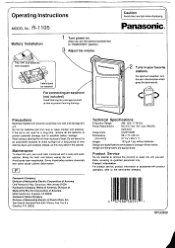 Panasonic R1105 R1105 User Guide